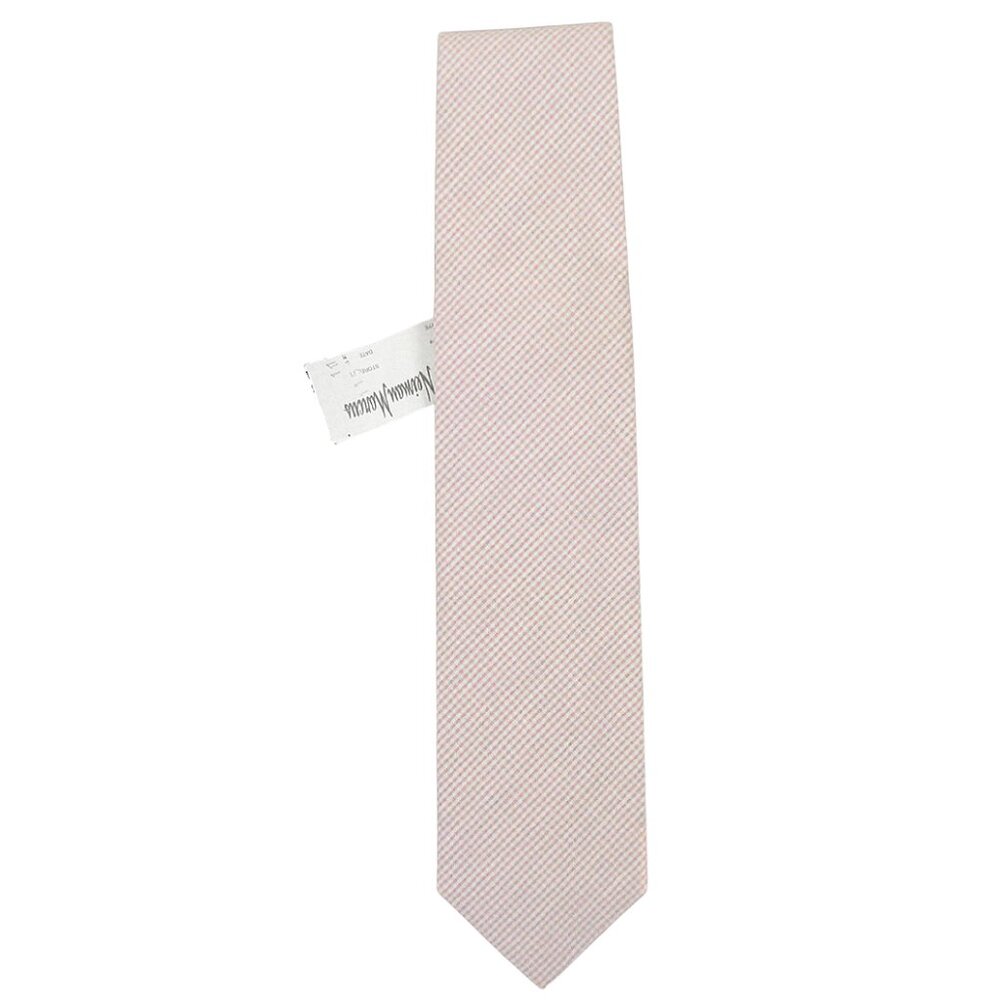 NEW Handsome Neiman Marcus Cotton Tie!  Pink & White Gingham Plaid  Made in USA